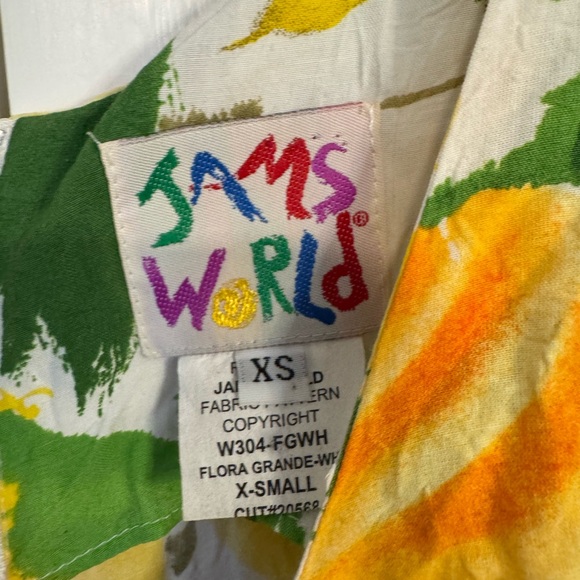 Jams World Vintage 90’s zip up mini dress size XS flowers sleeveless frock - Picture 3 of 3